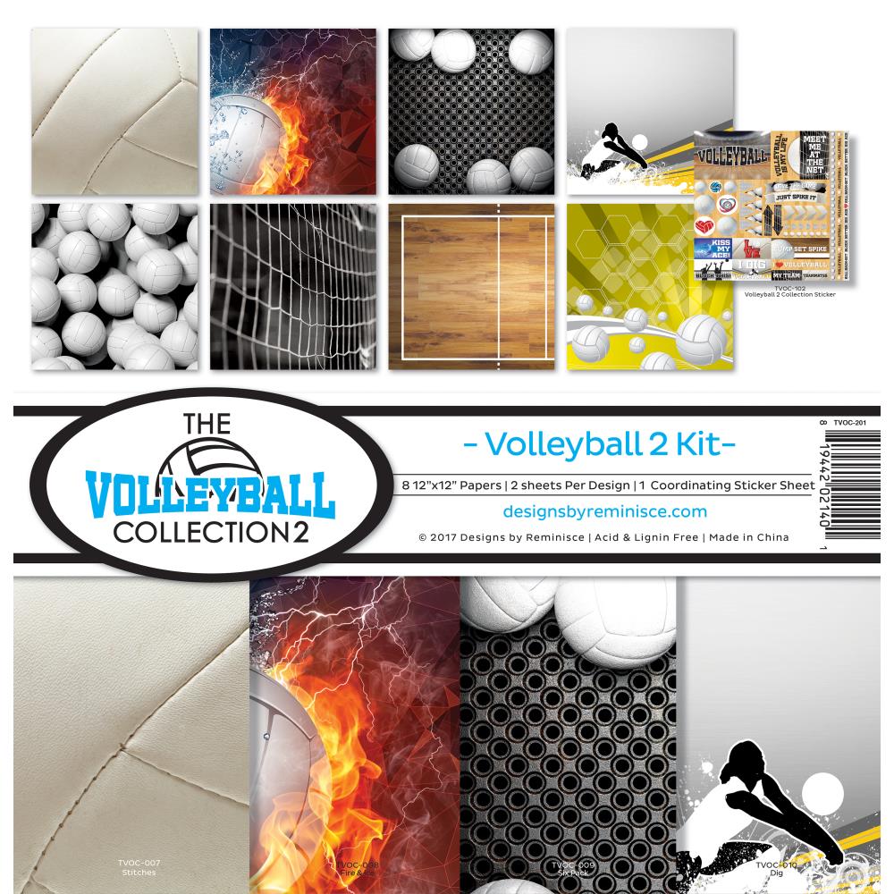 【スクラップブッキング ページキット 12インチ】12x12 reminisce - volleyball【2】 collection kit（バレーボール【2】 TVOC-201）