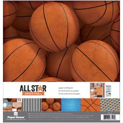 【スクラップブッキング ページキット 12インチ】12x12 paper house paper crafting kit - all star: basketball（オールスター バスケットボール KTSP1032）