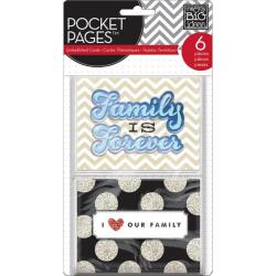 【スクラップブッキングキット】POCKET PAGES [embellished cards] our family（【エンベリッシュド 6枚】ファミリー #TPCE-08）