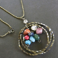 （アンティーク3連リング）ネックレス