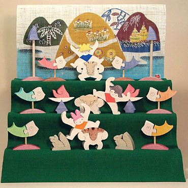 小黒三郎　三童子三段飾り（特製垂幕）