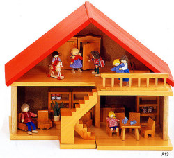 家具付人形の家(組み立て式)　はしご＋家具18点付