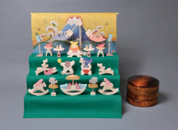 小黒三郎　円武者三段飾り（特製垂幕）【10%OFF】【送料当店負担】【在庫有】