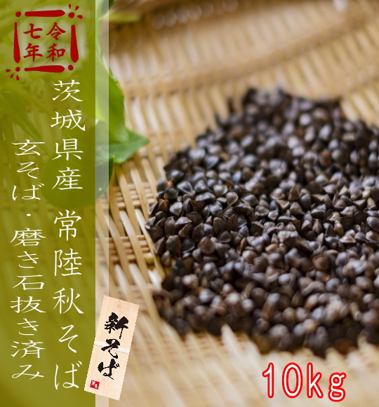 令和7年産!!茨城県産・常陸秋そば・玄そば・磨き石抜き済み【10kg】5kg×2