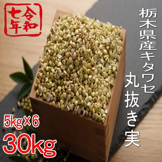 令和７年夏蕎麦!!栃木県産キタワセ・丸抜き実【30kg】5kg×6