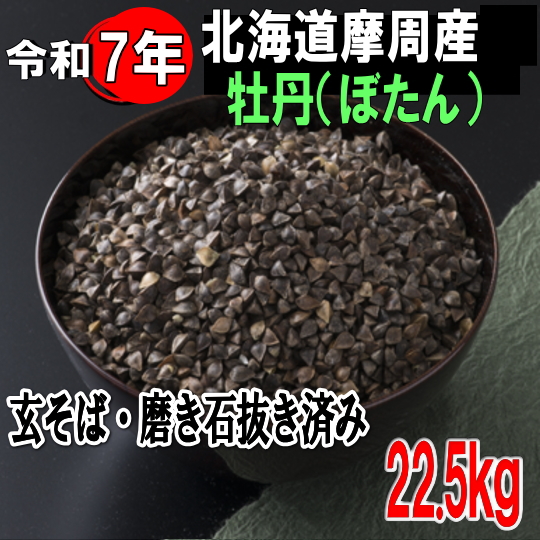 令和7年産!!北海道摩周産・牡丹そば玄そば磨き石抜き済み【22.5kg】