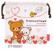 サンエックス　リラックマ「ハートがいっぱい」Mサイズ　巾着
