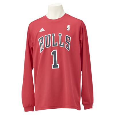 アディダス　NBA Player L/S （NBA プレイヤー ロングスリーブ シャツ） ブルズ デリック・ローズ　F41084 【定価の30％オフ！】