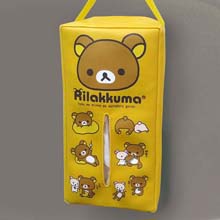リラックマ　ティッシュケース　イエロー　RK68