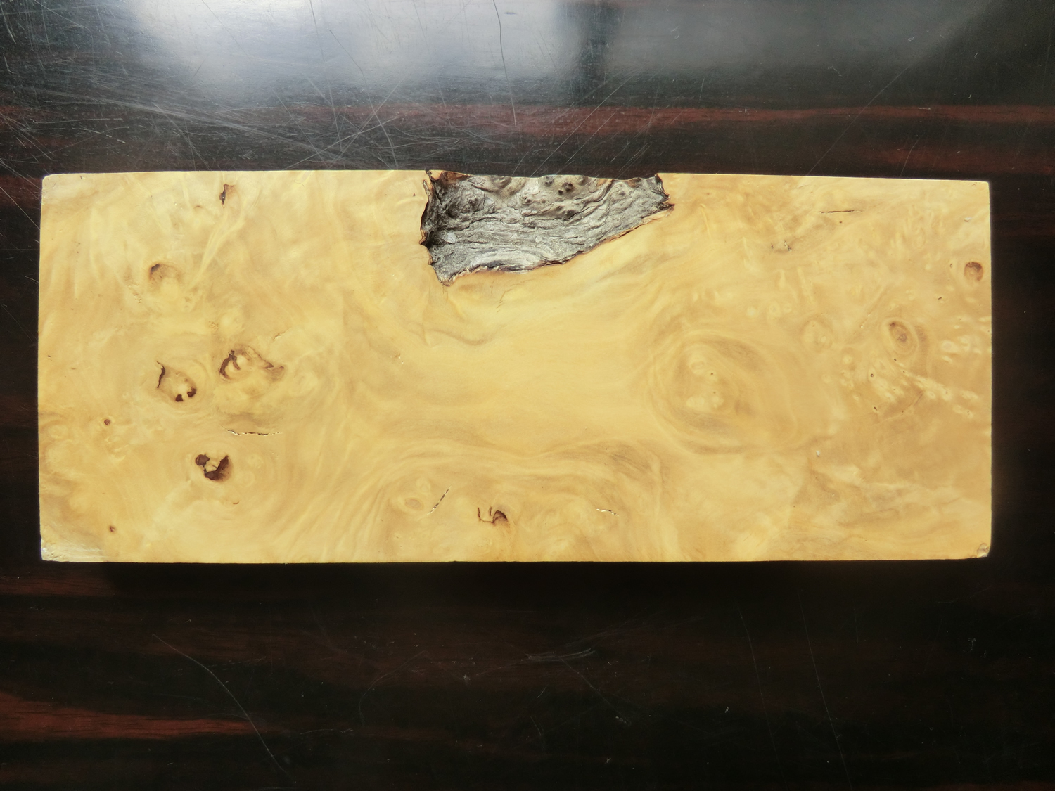 【特上杢】コーヒー 鳥眼杢　１８mm X ８０mm X １９８mm　