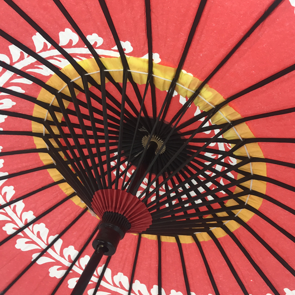 こども用和傘 桜渦 朱色