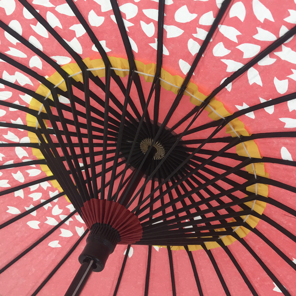 こども用和傘 桜渦 朱色