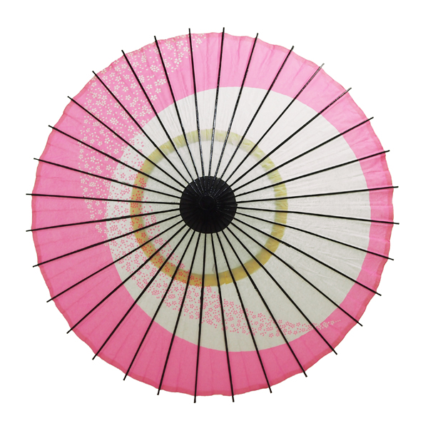 こども用和傘 月やっこ桜流し ピンク 特選