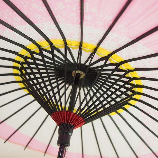こども用和傘 月やっこ桜流し ピンク 特選