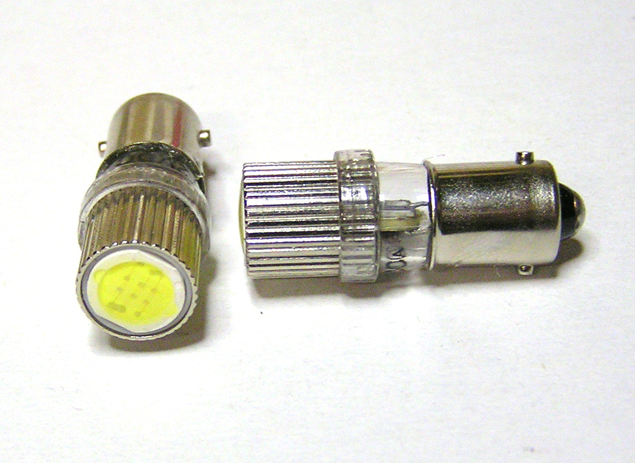 G14(BA9s)-8W,5W口金電球交換用　1WLED白2個セット
