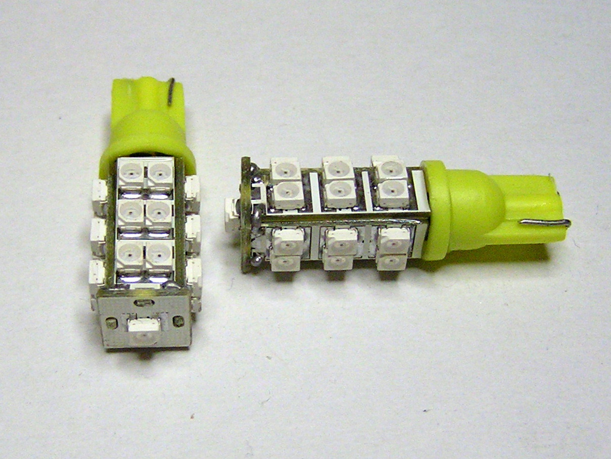 □25連SMD、アンバーLEDウエッジ球T10,T16交換用　２個セット