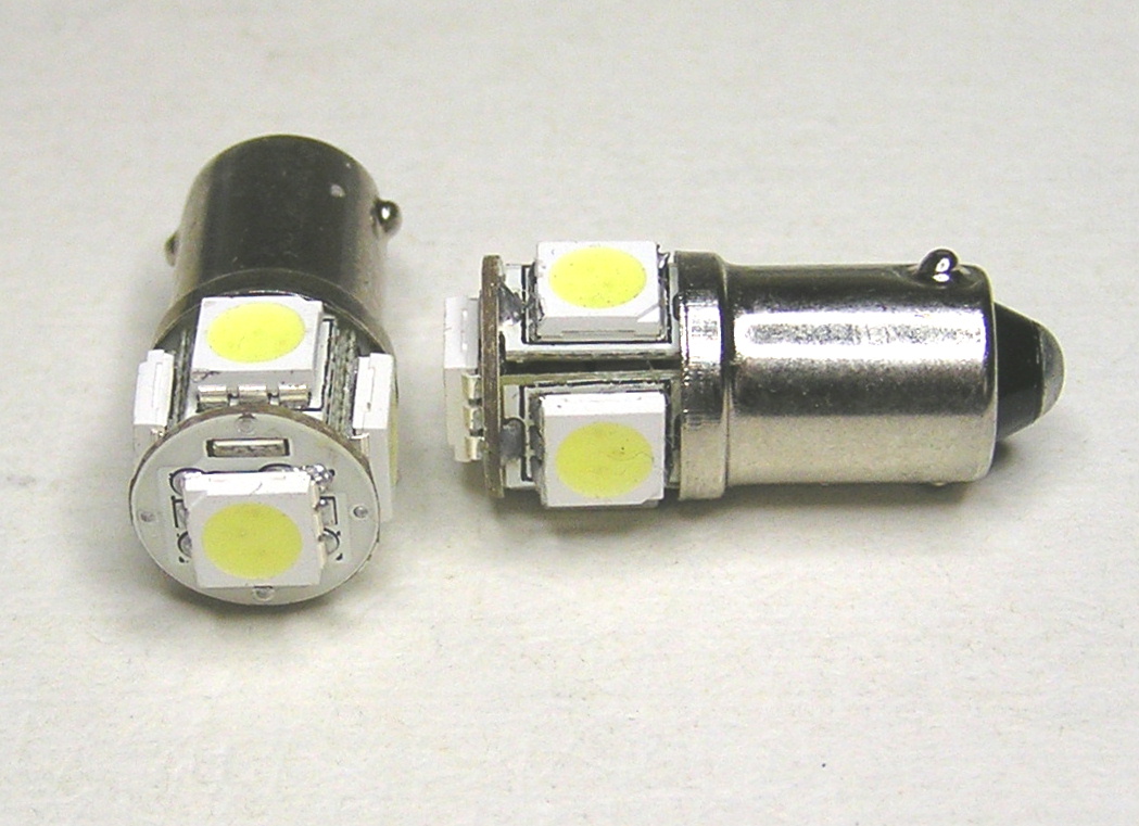 G14(BA9s)-8W,5Wの交換用3Chip5連SMD,LED白2個セット