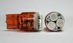 ☆新製品赤色LED３W（１W素子×３）7440のウエッジシングル球２個