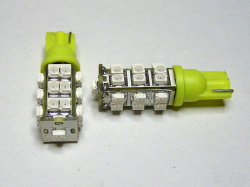 □25連SMD、アンバーLEDウエッジ球T10,T16交換用　２個セット