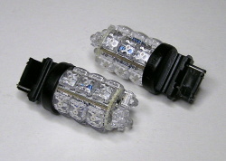 アンバーFLUX LED18連アメ車ウエッジ3156シングル球２個セット