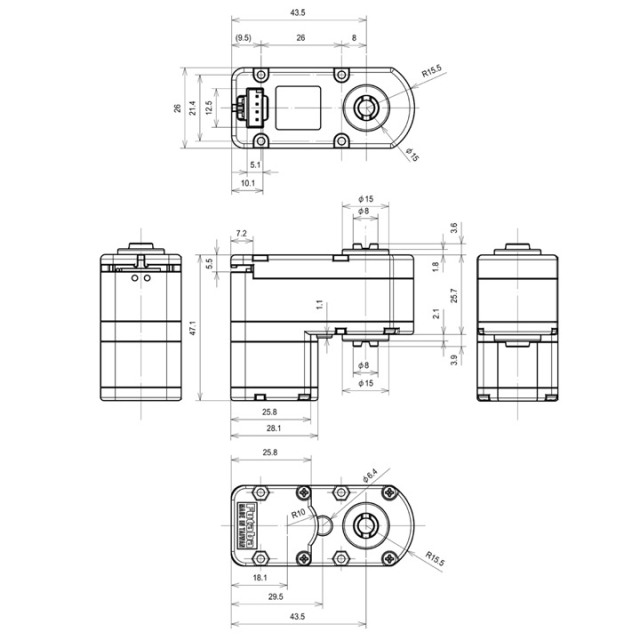 FUTABA ロボット用サーボ RS601CR/1 FUTABA ロボット用サーボ RS601CR/1