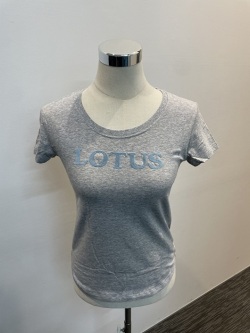 Ladies BOLD PRINT　T-SHIRT -  grey melenge