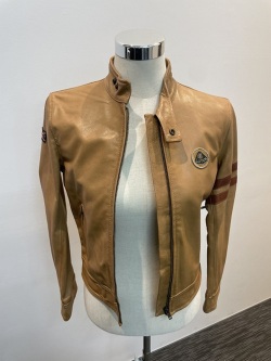 Ladies RACING LEATHER JACKET -  Beige　XSサイズ