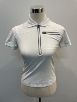 Ladies SEAMS POLO SHIRT - white　XSサイズ