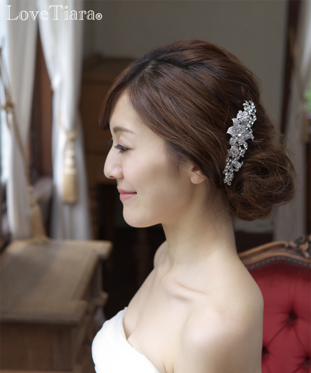 ヘッドドレス【クリスタルブルーム】 結婚式 ブライダル ウェディング ヘッドドレス 髪飾り コーム ビジュー