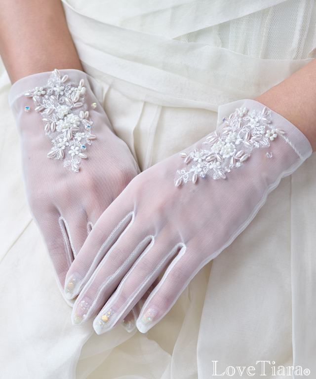 オーガンジーグローブ【エタニティ】【メール便可】 グローブ オーガンジー ウエディング 結婚式 ブライダル