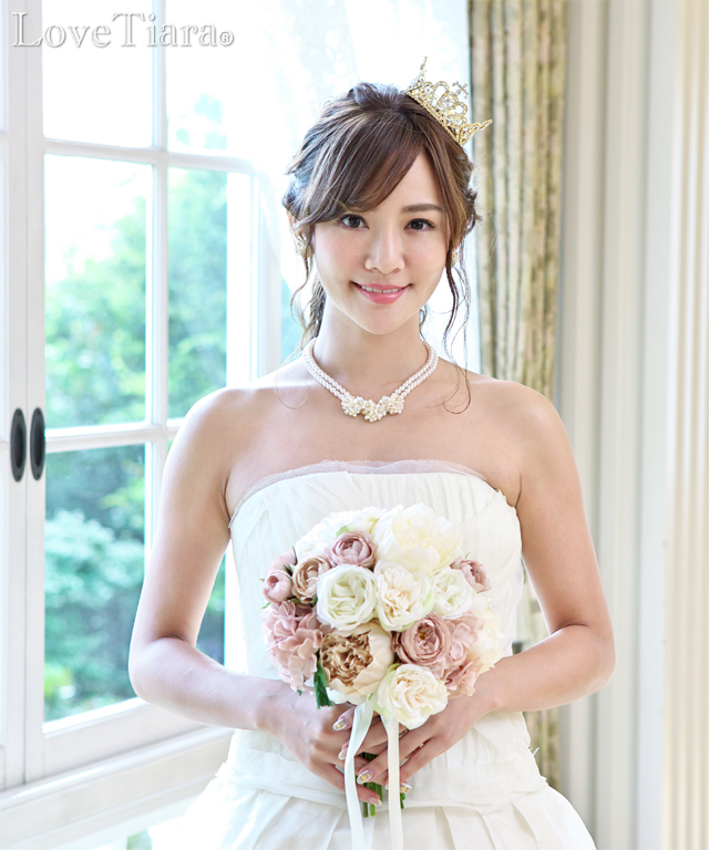 フラワーガーデンネックレス&イヤリングセット・ゴールド ネックレス ウエディング 結婚式 ブライダル