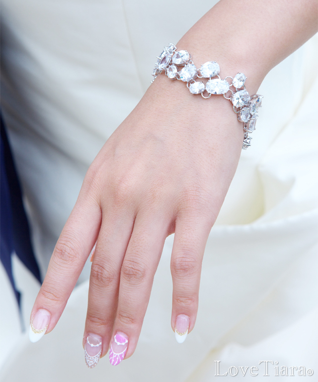 マルチオーバルジルコニアブレスレット ブレスレット ジルコニア ビジュー ウェディング 結婚式 ブライダル