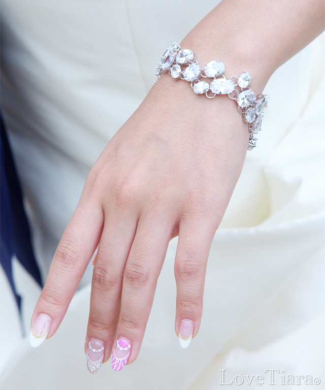 マルチオーバルジルコニアブレスレット ブレスレット ジルコニア ビジュー ウェディング 結婚式 ブライダル