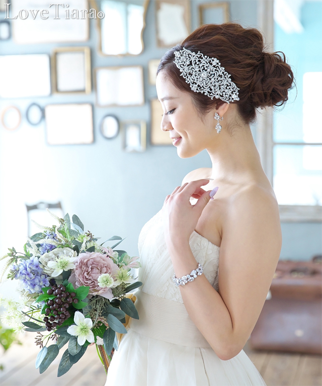 ティアドロップジルコニアブレスレット【メール便可】 ブレスレット ビジュー ウェディング 結婚式