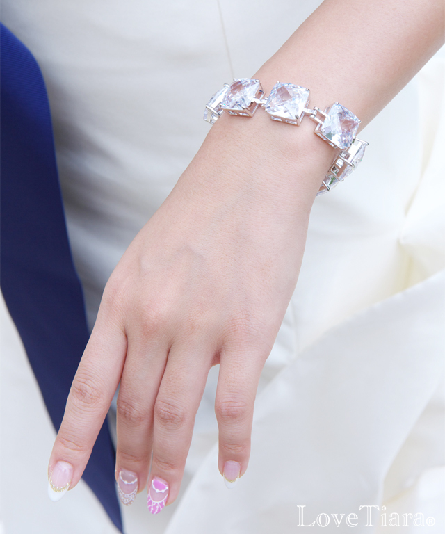 スクエアジルコニアブレスレット ブレスレット ジルコニア ビジュー ウェディング 結婚式 ブライダル