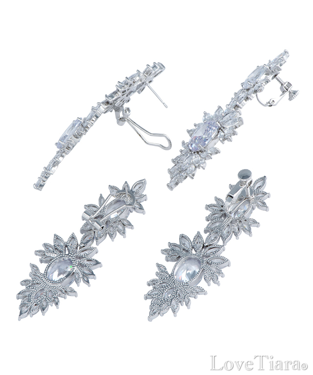 ダズリンジルコニアイヤリング/ピアス(メール便可) イヤリング ピアス ジルコニア ウェディング ブライダル 結婚式