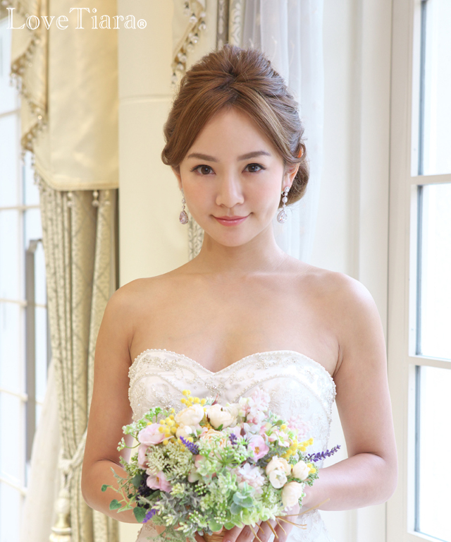 エレガントドロップジルコニアイヤリング/ピアス イヤリング ピアス ジルコニア ウェディング ブライダル 結婚式