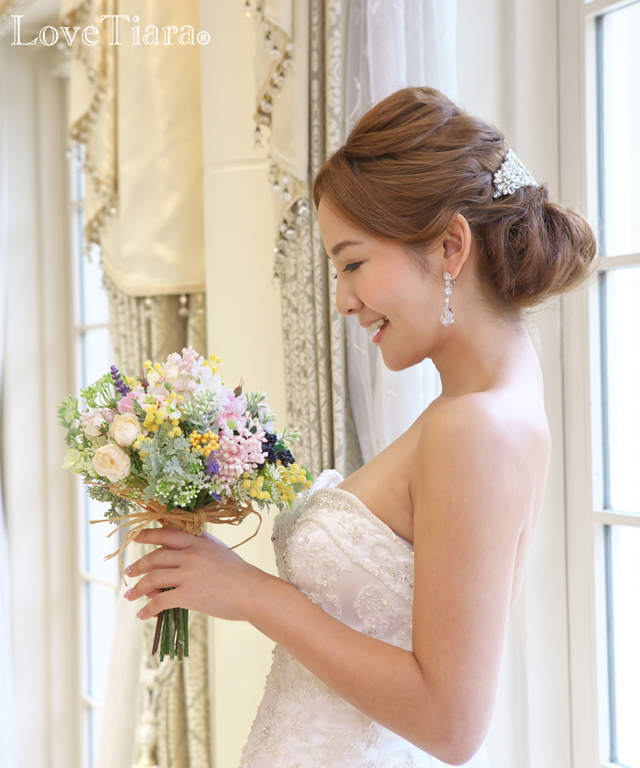 エレガントドロップジルコニアイヤリング/ピアス イヤリング ピアス ジルコニア ウェディング ブライダル 結婚式