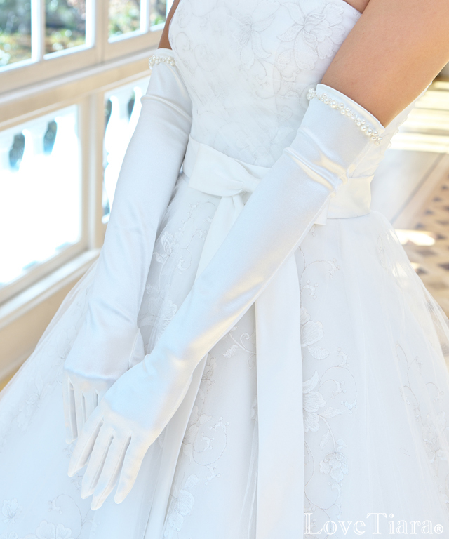 シェイプサテングローブ【シンフォニー】肘上【メール便可】 グローブ サテン ウエディング ブライダル 結婚式