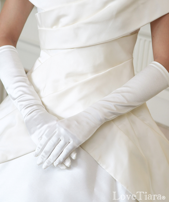 シェイプサテングローブ・肘下【メール便可】 グローブ サテン ウエディング 結婚式 ブライダル