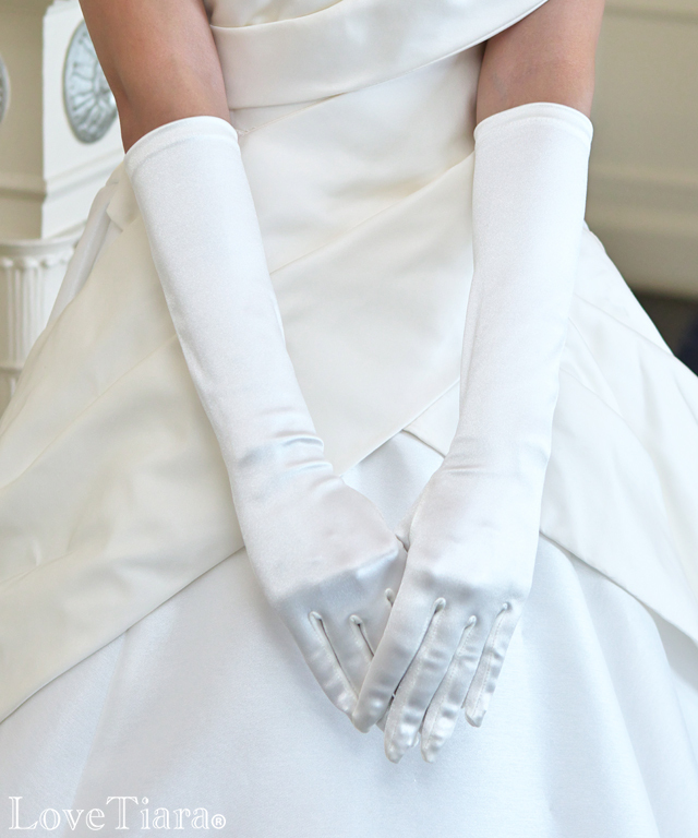 シェイプサテングローブ・肘下【メール便可】 グローブ サテン ウエディング 結婚式 ブライダル
