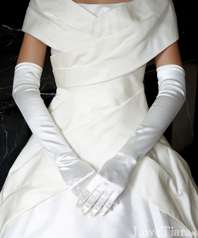 シェイプサテングローブ・肘上【メール便可】 グローブ サテン ウエディング 結婚式 ブライダル