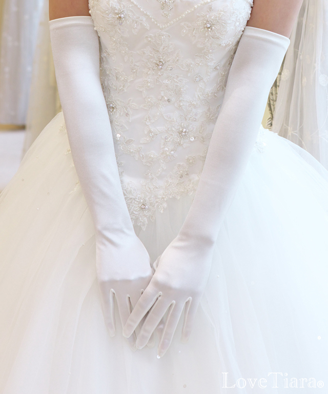 シェイプサテングローブ/キュート(スモール)サイズ/肘上【メール便可】 グローブ サテン ウエディング 結婚式 ブライダル