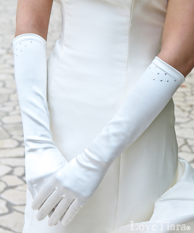 シェイプサテングローブ【ステラ】【メール便可】 グローブ サテン ウエディング 結婚式 ブライダル