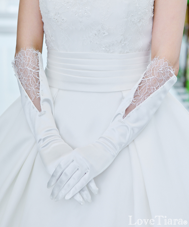 シェイプサテングローブ【グロリアス】【メール便可】 グローブ ウエディング ブライダル 結婚式