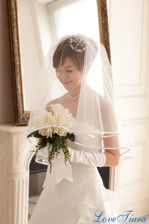 ショートベール【サテンパイピング】 ベール ウェディング ブライダル 結婚式