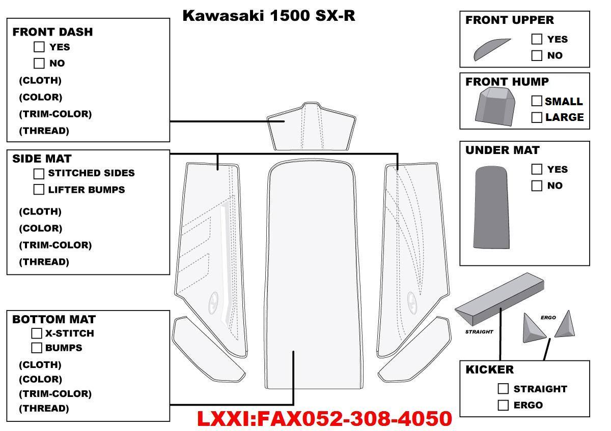 ¡ÚJT-K15SXR112¡ÛJETTRIM KAW 1500SX-R 6PC ¥Þ¥Ã¥È¥¥Ã¥È