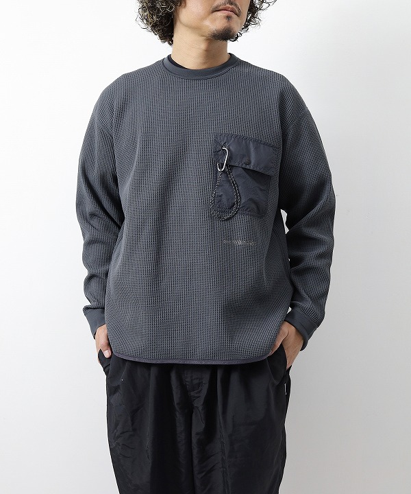 アンドワンダー/and wander PE Waffle LS T