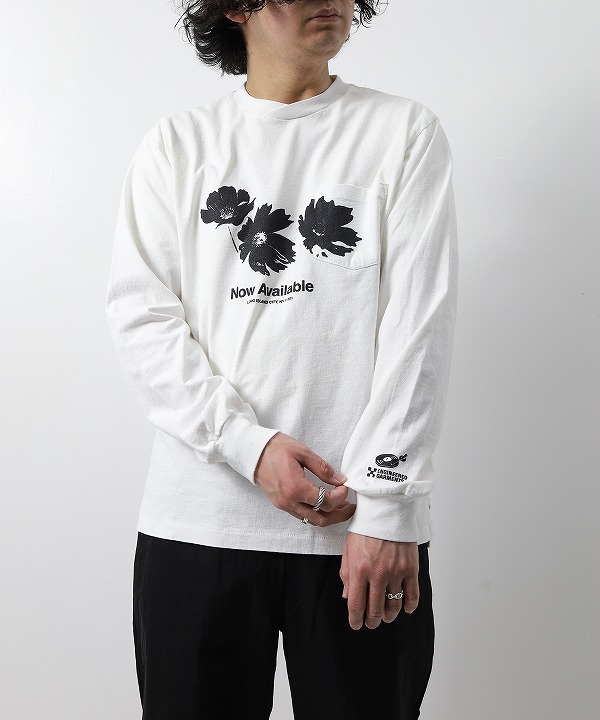 エンジニアド ガーメンツ/Engineered Garments Printed Cross Crew Neck L/S T-shirt - Flower(全2色)