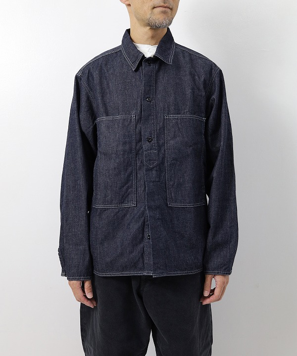 ハツキ/HATSKI Faux Pullover Denim Shirt (全2色)